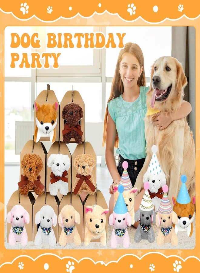 Jiytivity 60 Pcs Adopt a Dog Party Favors Include 20 Mini Puppy 20 Foldable Kraft Boxes 20 Birthday Hats Mini Plush Stuffed Animals for Adopt a Puppy Party Supplies Gifts - Image 3